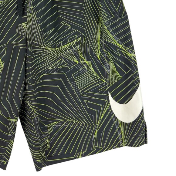 Nike Boys Dri-Fit Elastic/Drawstring Waist Logo Black/Lime Green Shorts Size XL - Picture 5 of 12